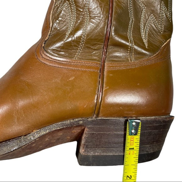 Nocona VINTAGE two tone brown western boots  stitch design size 8 women/6.5 men - Picture 11 of 12
